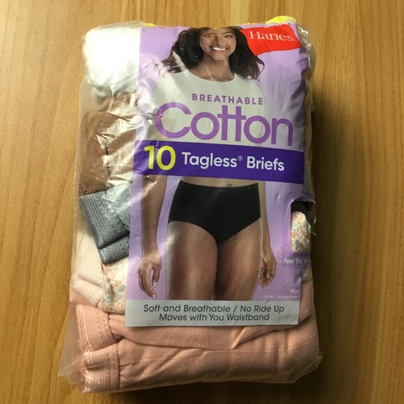 Hanes Womens Underwear 10-Pack, Full-Coverage Brief Panties, Moisture-Wicking - Picture 2 of 5